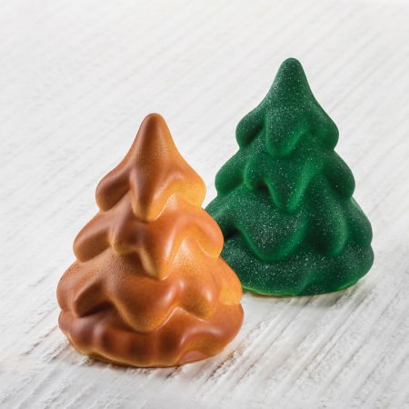 Ciocolaterie - Matrite, Ustensile - Brad Craciun Zapada Mini 3D Ø9.5xH12 cm - Kit Matrite Plastic 1 Subiect