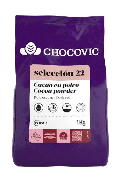 Cacao pudra Alcalinizata Seleccion 22, 20-22% grasime, Punga 1kg, Chocovic