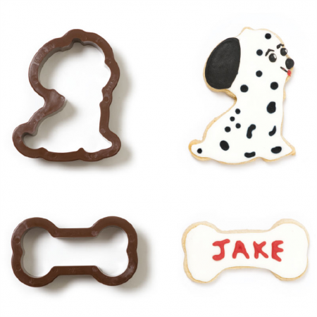 Decupatoare - Catel si Os - Decupatoare Plastic Ø 7.5 si 8.5 x H 2.2 cm, Set 2 Buc