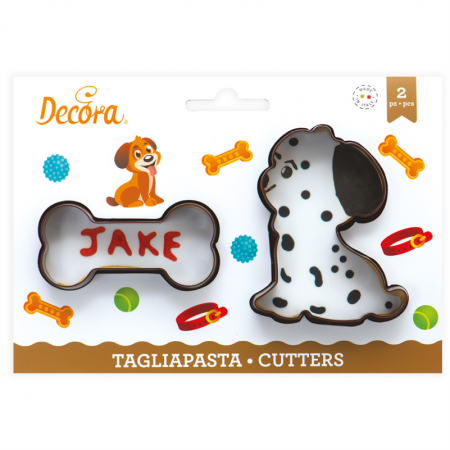 Decupatoare - Catel si Os - Decupatoare Plastic Ø 7.5 si 8.5 x H 2.2 cm, Set 2 Buc