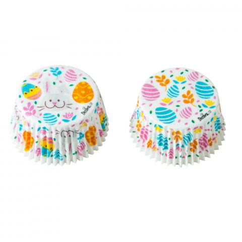 Accesorii Tort, Candy Bar, Bufet - Chese L Hartie 2 Modele Iepurasi/Paste, Ø 5 x H 3.2 cm, 36 buc