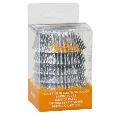 Accesorii Tort, Candy Bar, Bufet - Chese L Hartie Argintiu, Ø 5 x H 3.2 cm, 60 buc