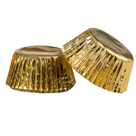 Accesorii Tort, Candy Bar, Bufet - Chese L Hartie Auriu, Ø 5 x H 3.2 cm, 60 buc