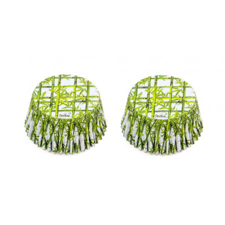 Accesorii Tort, Candy Bar, Bufet - Chese L Hartie Model Bambus, Ø 5 x H 3.2 cm, 36 buc