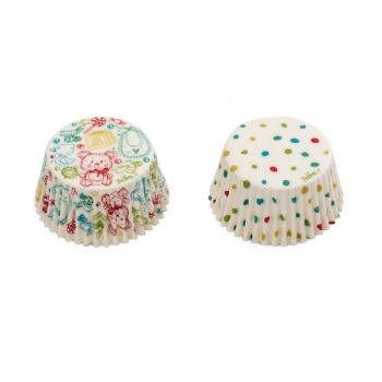 Accesorii Tort, Candy Bar, Bufet - Chese L Hartie Model Bebe, Ø 5 x H 3.2 cm, 36 buc