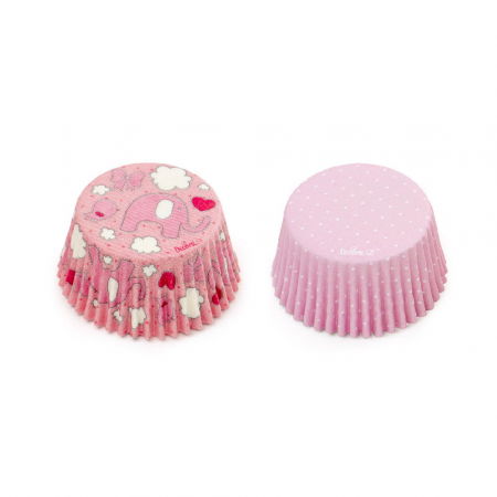Accesorii Tort, Candy Bar, Bufet - Chese L Hartie Model Bebe Fetita, Ø 5 x H 3.2 cm, 36 buc