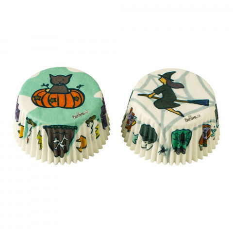 Accesorii Tort, Candy Bar, Bufet - Chese L Hartie Model Halloween, Ø 5 x H 3.2 cm, 36 buc