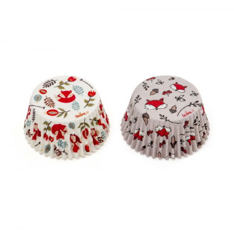 Accesorii Tort, Candy Bar, Bufet - Chese L Hartie Model Vulpe, Ø 5 x H 3.2 cm, 36 buc