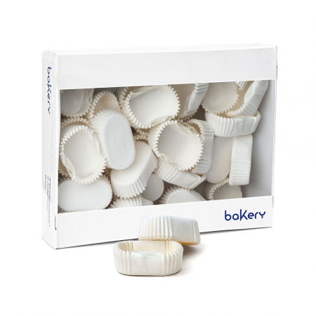 Accesorii Tort, Candy Bar, Bufet - Chese Ovale Hartie Alb, 7 x 4 x H 2.5 cm, 500 buc