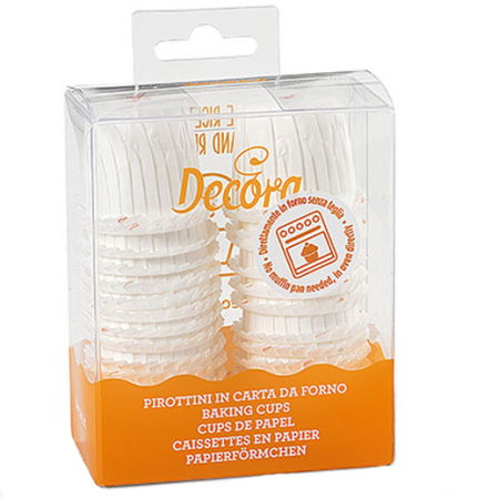 Accesorii Tort, Candy Bar, Bufet - Chese S Hartie Creponata Alb, Ø 3 x H 3.5 cm, 35 buc