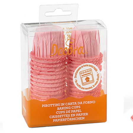 Accesorii Tort, Candy Bar, Bufet - Chese S Hartie Creponata Roz, Ø 3 x H 3.5 cm, 35 buc