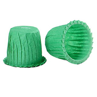 Accesorii Tort, Candy Bar, Bufet - Chese S Hartie Creponata Verde, Ø 3 x H 3.5 cm, 35 buc