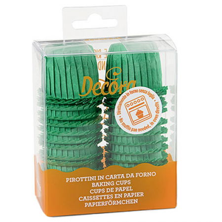 Accesorii Tort, Candy Bar, Bufet - Chese S Hartie Creponata Verde, Ø 3 x H 3.5 cm, 35 buc