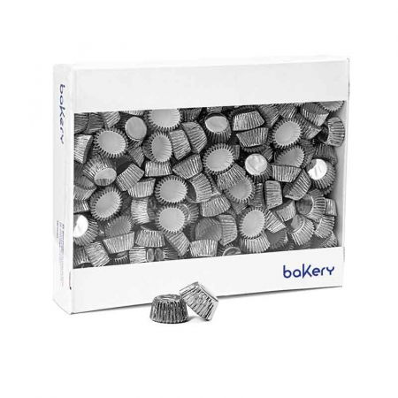 Accesorii Tort, Candy Bar, Bufet - Chese XS Hartie Argintiu, Ø 2.7 x H 1.7 cm, 4000 buc