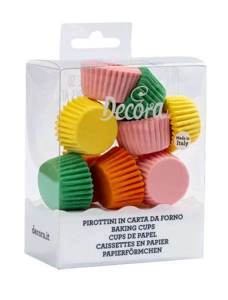 Accesorii Tort, Candy Bar, Bufet - Chese XS Hartie ColorMix 4 Culori, Ø 2.7 x H 1.7 cm, 200 buc