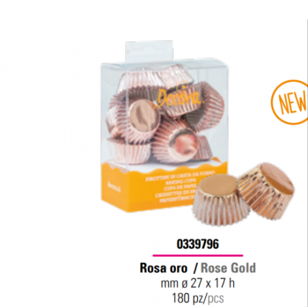 Accesorii Tort, Candy Bar, Bufet - Chese XS Hartie Roz-Vintage Metalizat, Ø 2.7 x H 1.7 cm, 180 buc