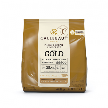Ciocolata - Ciocolata Alba cu Caramel GOLD, 400 g, Callebaut