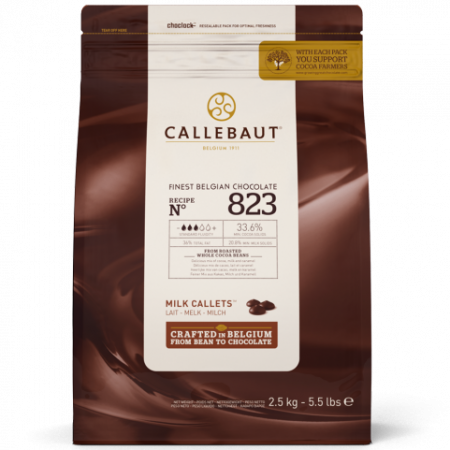 Ciocolata cu Lapte - Ciocolata cu Lapte 33.6% Recipe 823, 2.5 Kg, Callebaut