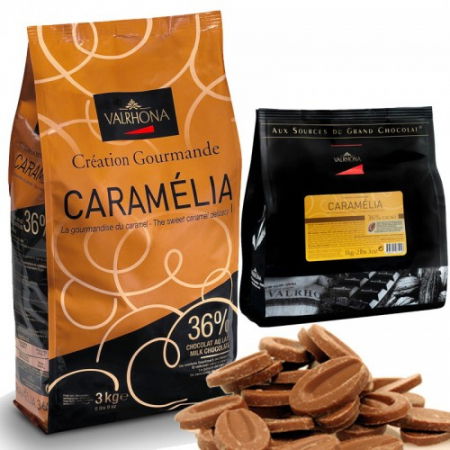 Ciocolata - Ciocolata cu Lapte si Caramel 36 % Caramelia, 3 Kg, Valrhona