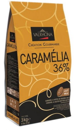 Ciocolata - Ciocolata cu Lapte si Caramel 36 % Caramelia, 3 Kg, Valrhona