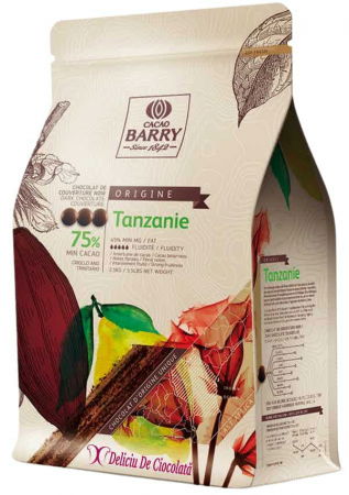 Ciocolata pentru Fantana - Ciocolata Neagra 75 % Tanzanie, 2.5 kg, Cacao Barry