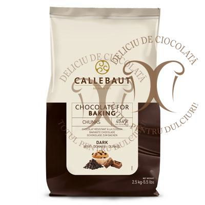 Ciocolata - Ciocolata Neagra Termostabila, bucati mari chunks, 45.4%, 2.5 kg, Callebaut
