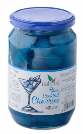 Flori, Fructe deshidratate, Liofilizate - Cirese Albastre confiate pentru cocktail cu codita in sirop