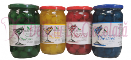 Cirese Albastre confiate pentru cocktail cu codita in sirop [2]