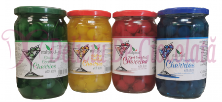 Cirese Galbene confiate pentru cocktail cu codita in sirop [2]