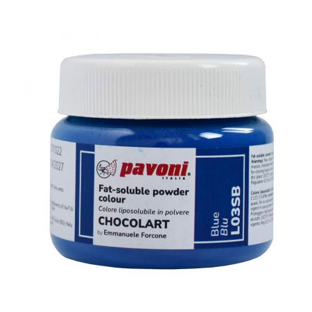 Coloranti Alimentari - Colorant Alimentar Liposolubil Pudra, CHOCOLART Albastru fara E171, 40 g - Azo Free