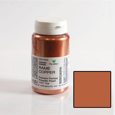 Coloranti Pudra Liposolubili - Colorant Alimentar Liposolubil Pudra Metalizata, Arama/Cupru, 25 g - Azo Free