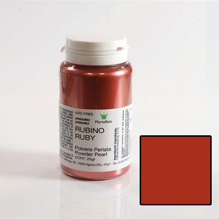 Coloranti Pudra Liposolubili - Colorant Alimentar Liposolubil Pudra Perlata, Rubiniu, 25 g - Azo Free