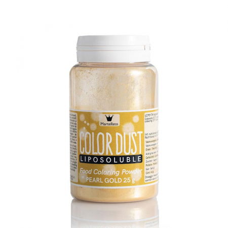 Coloranti Alimentari - Colorant Alimentar Liposolubil Pudra Perlata, Auriu Sclipitor fara E171, 25 g - Azo Free