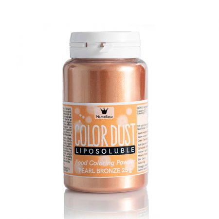 Coloranti Alimentari - Colorant Alimentar Liposolubil Pudra Perlata, Bronz fara E171, 25 g - Azo Free