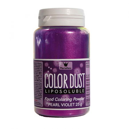 Coloranti Alimentari - Colorant Alimentar Liposolubil Pudra Perlata, Violet fara E171, 25 gr - Azo Free
