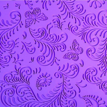 Covorase Silicon Decor Relief - Covoras Silicon 60x40, Decor Flori si Fluturi