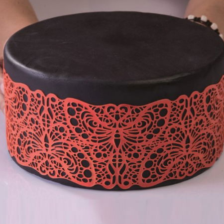 Cofetarie - Ustensile - Covoras Silicon Dantela, 3 Benzi 38.8x8.6 cm