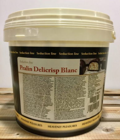 Glazuri, Napaj, Creme Cofetarie - Crema Crocanta Ciocolata Alba, Pralin Delicrisp Blanc, IRCA, 5Kg