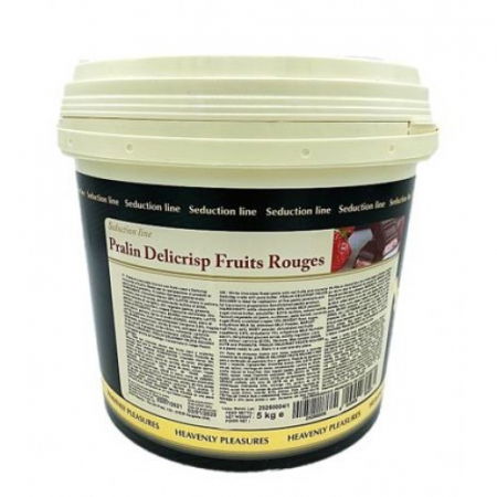Glazuri, Napaj, Creme Cofetarie - Crema Crocanta Ciocolata Alba si Fructe rosii, Pralin Delicrisp Fruits Rouges, IRCA,5Kg