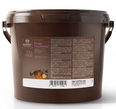 Glazuri, Napaj, Creme Cofetarie - Crema Torturi Pralin Crocant cu Biscuiti, Alune 12% si Migdale 12%, Pralin Feuilletine, Cacao Barry, 5 Kg