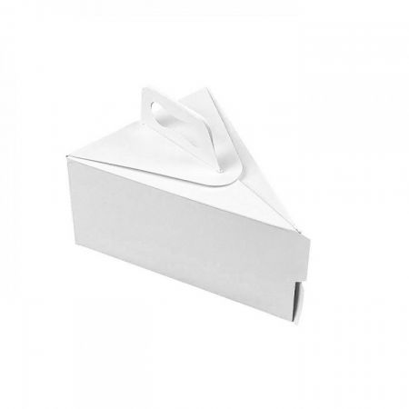 Ambalaje Bomboane, Prajituri, Torturi - Cutie alba pentru Felie Tort, triunghi, 12x15x7.5 cm