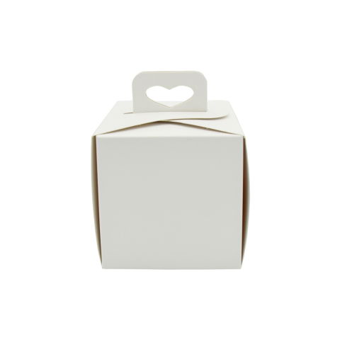 Ambalaje Bomboane, Prajituri, Torturi - Cutie Patrata Monoportie, Carton Alb 9 x 9 x H 9 cm