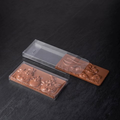 Ambalaje, Etichete, Suporturi - Cutii Plastic Transparent pt Tablete Ciocolata, 15.6 x 8 x H 1.5 cm, Set 20 Buc