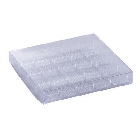 Ambalaje, Etichete, Suporturi - Cutii Praline plastic transp.20 cavit. 16x15cm-25buc