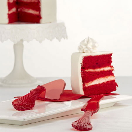 Cutit Portionare Tort/Desert, Plastic Rosu, L 29 cm [2]