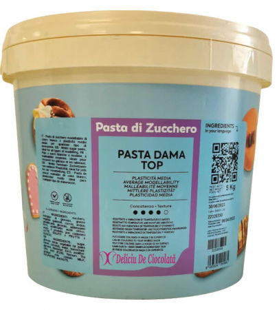 Oferta Cantitate - DAMA TOP Pasta de Zahar Alba, Acoperire, Decoruri si Flori, 5 kg, IRCA