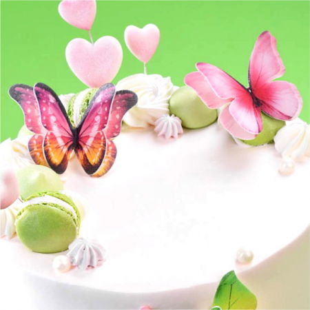 Decoratiuni Comestibile, Decor Tort - Decor din vafa - Fluturi 3D 6 modele Ø 6.5 - 8 cm - 72 buc