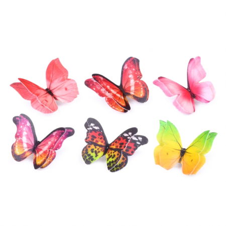 Decoratiuni Comestibile, Decor Tort - Decor din vafa - Fluturi 3D 6 modele Ø 6.5 - 8 cm - 72 buc