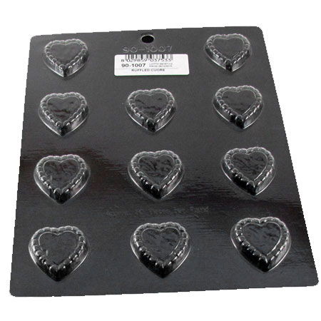 Decor Inimioare Dantelate Ø 3.7 cm - Matrita Plastic Ciocolata [2]