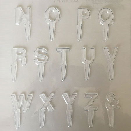 Ciocolaterie - Matrite, Ustensile - Decor Litere N-Z - Matrita Plastic Ciocolata